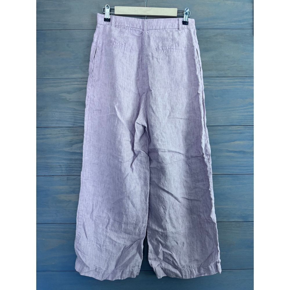 Wide Leg Linen-Blend Pants in Lavender - Picture 5 of 11